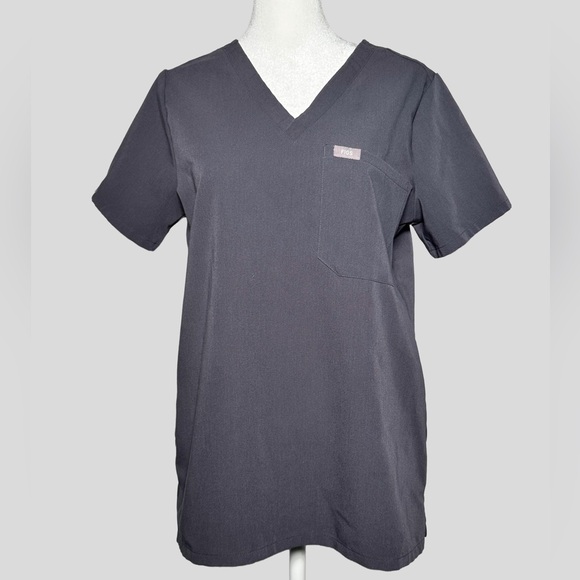 Figs Charcoal Catarina Scrub Top SMALL & YOLA Skinny Scrub Pants SMALL/TALL - Picture 4 of 9